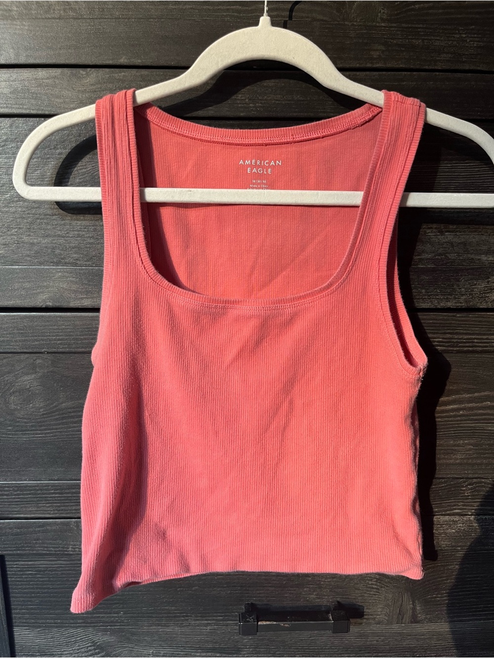 American Eagle Outfitters Coral Pink Ribbed Tank